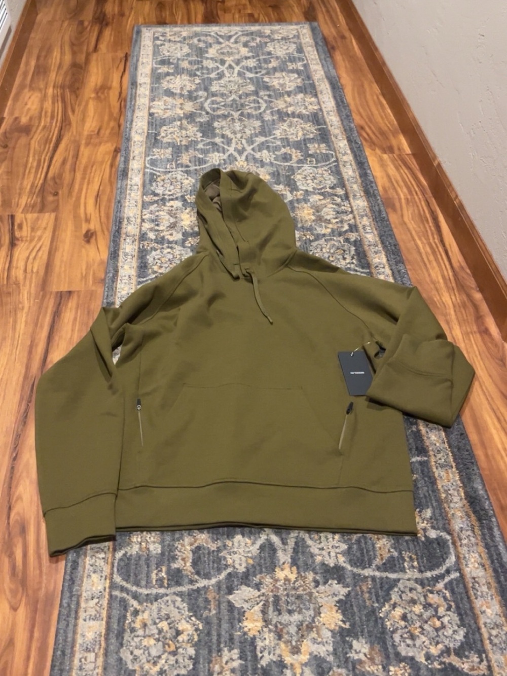 Ten thousand Olive Green Men's Hooded Pullover Sweater